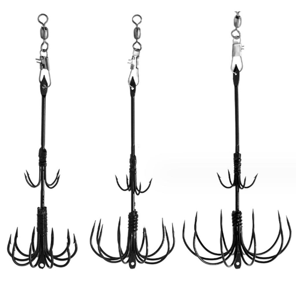 Крючок для кальмара из нержавеющей стали, Двойной крючок для джиг-приманки для ловли осьминога, Крючок для ловли кальмара, Крючок для морской рыбалки, Снасть
