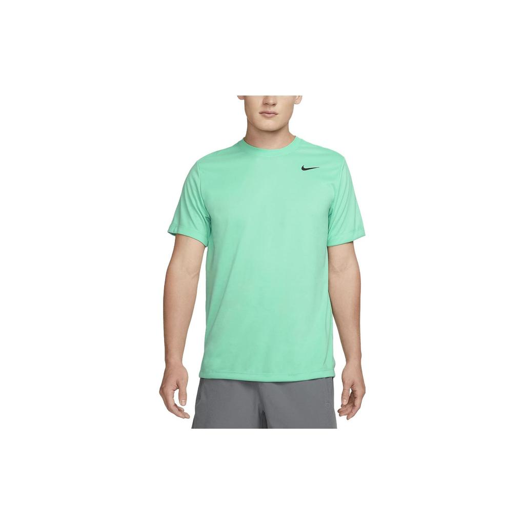 Nike T Shirts Men's Light Green Crew Neck Moderate Straight Fit DX0989-369