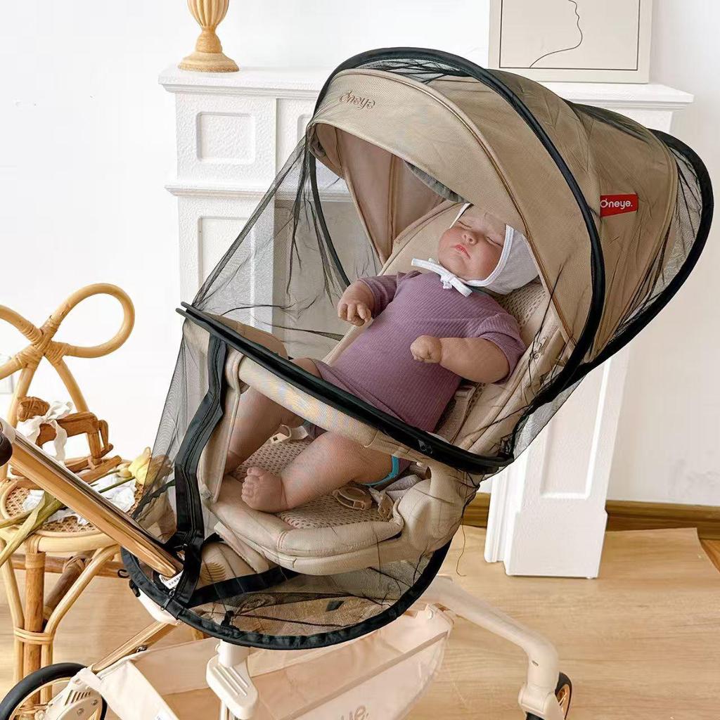 Universal Full-Cover Baby Stroller Mosquito Net - Enlarged, Dense, Anti-UV Protection for High View Strollers