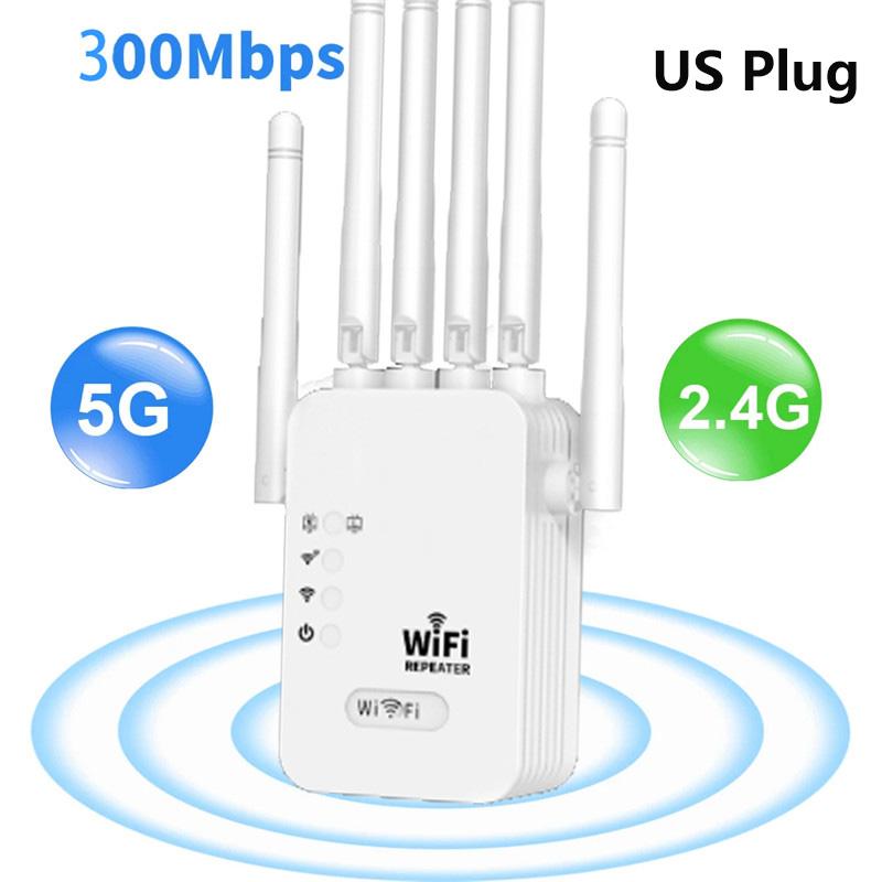 1200Mbps Wireless WiFi Repeater WiFi Signal Booster WIFI Range Extender 2.4G/5G Dual-band Network WiFi Amplifier WPS Router