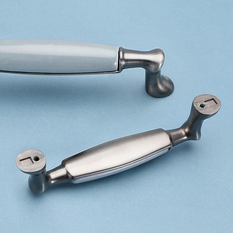 Синие керамические антикварные ручки для кухонных ящиков, винтажные ручки, ручки и ручки для шкафов, металлическая фурнитура для мебели