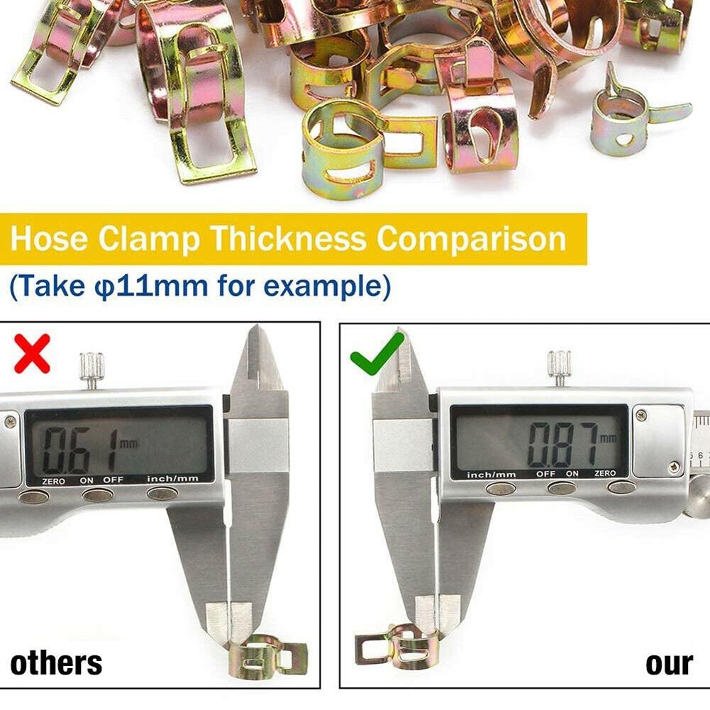 100 шт. Пружинные хомуты для шлангов / Зажимы Топливо Воздух Газ Водопроводные трубы Самозажимные