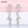 Lindon модные серьги-капли из медного сплава с цирконом для женщин, подарки на свадьбу