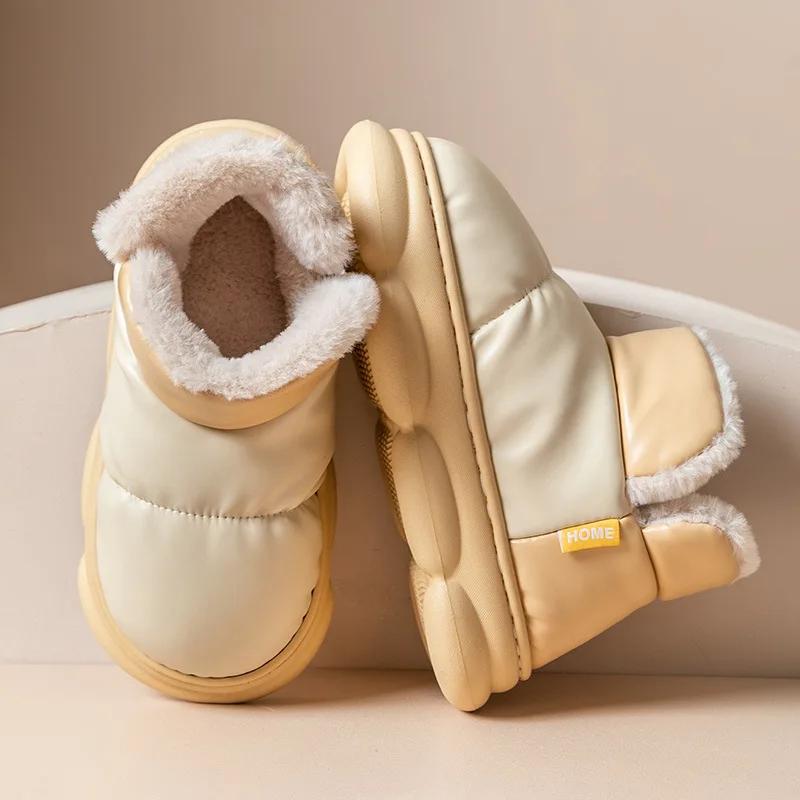 Waterproof Women Winter Ankle Snow Boots High Top Unisex Comfort Cotton Short Boot Thick Soles Outdoor Slip-on Shoes