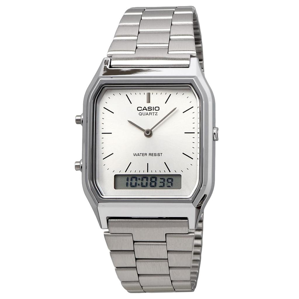 Casio Кварцевые часы Vintage Series Unisex Dual Time Silver Overseas Model [Casio] ANA-DIGI AQ-230A-7AMQY [Товар]