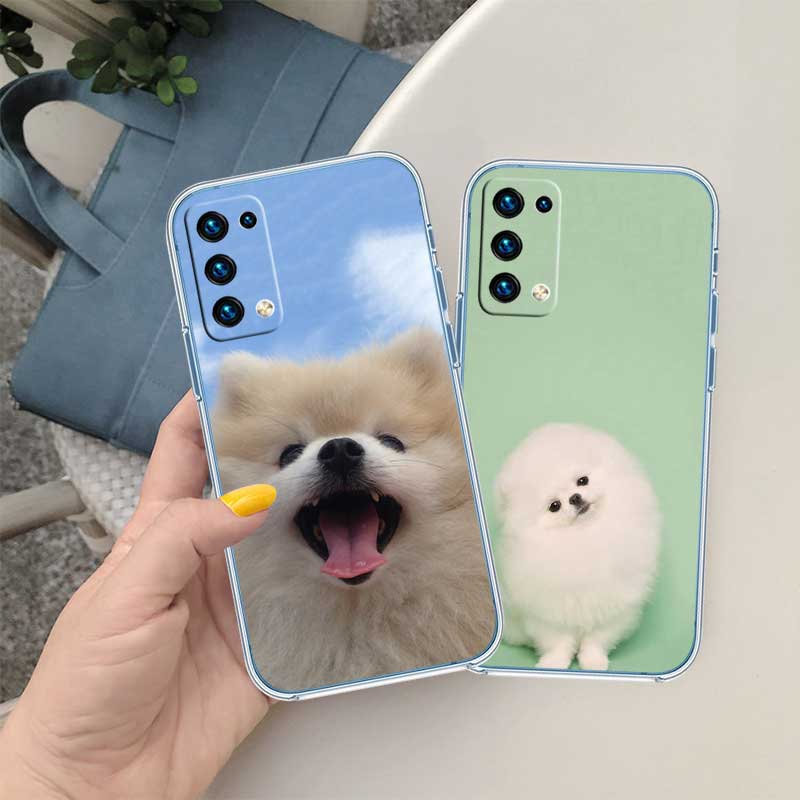NH36 Pomeranian dog Transparent Phone Case for Samsung Galaxy A04 A04S A14 A23 A34 A54 M23 M33 M52 M53