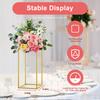 Bymaocar Metal Gold 10 Pcs Set 60cm/23.62in Tall Modern Bouquet Holder for Wedding Party Hotel DIY Decoration with Small Hammer