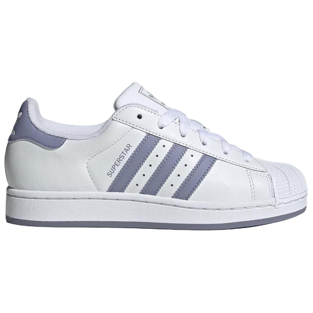 Adidas Originals Superstar 2 Classic Comfortable Durable Low-Top Skate Shoes Women Sneakers White Purple JS1373