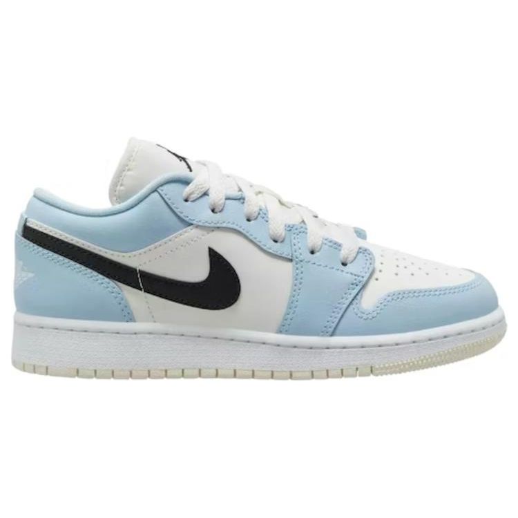 Детские кроссовки Air Jordan 1 Low GS Ice Blue Black Sail White 554723-401