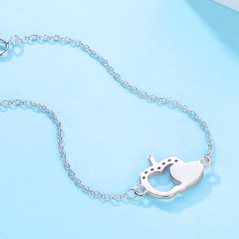 Diamond Encrusted Apple Bracelet with Stylish and Creative Moonstone Jewelry for Ladies