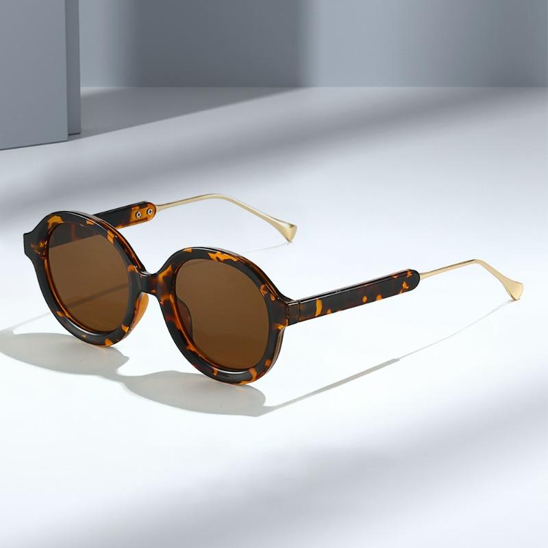 Fashion Women Round Frame Sunglasses New Luxury Brand Designer Sun Glasses Retro Trendy Shades UV400 Anti Blue-ray Glasses