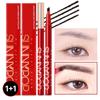 Карандаш для татуажа бровей Sunny Pop Long Fix Brow Easy, 01 темно-коричневый, 2 шт.