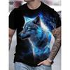 Мужские футболки с коротким рукавом, графические 3D-принты с изображением животных в уличном стиле, мужские топы, футболка