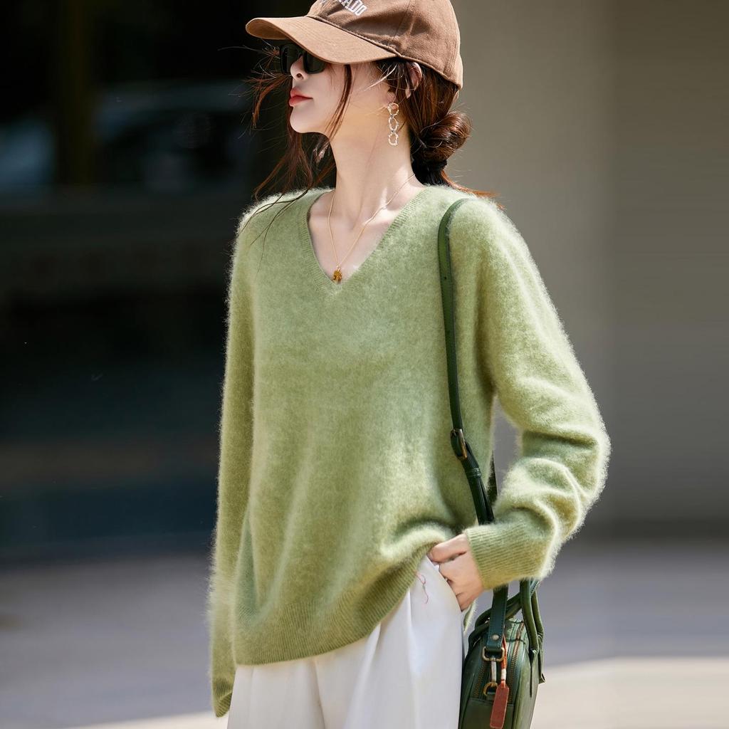 Тяжелый кашемировый бесшовный вязаный свитер-пуловер для женщин из серии Brushed