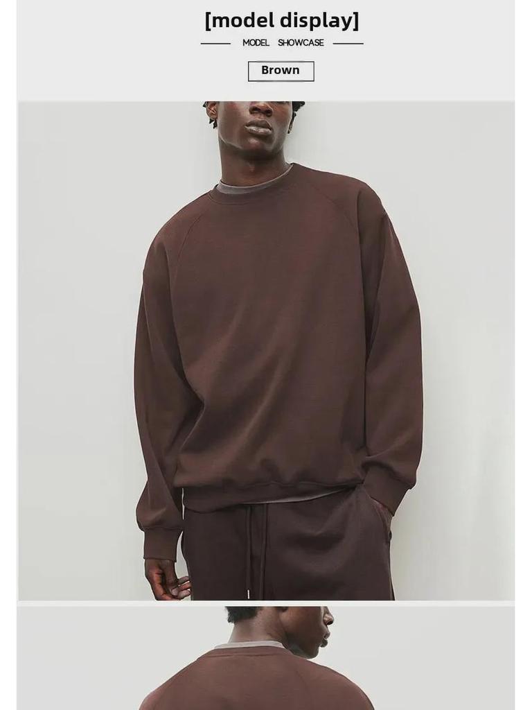 Мужская свободная повседневная толстовка-пуловер с длинным рукавом - осенне-зимняя круглая горловина, студенческий и парный стиль