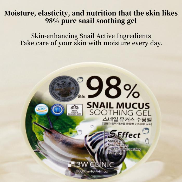 3W Clinic Успокаивающий гель с улиточной слизью 300 мл