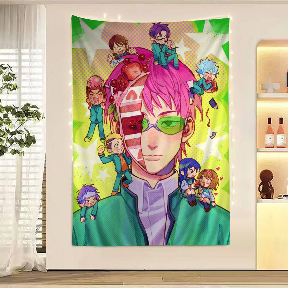 Manga The Disaster Of Nanxiong Saiki K Printed Large Wall Tapestry Art Science Fiction Room Home Decor Decor Blanket