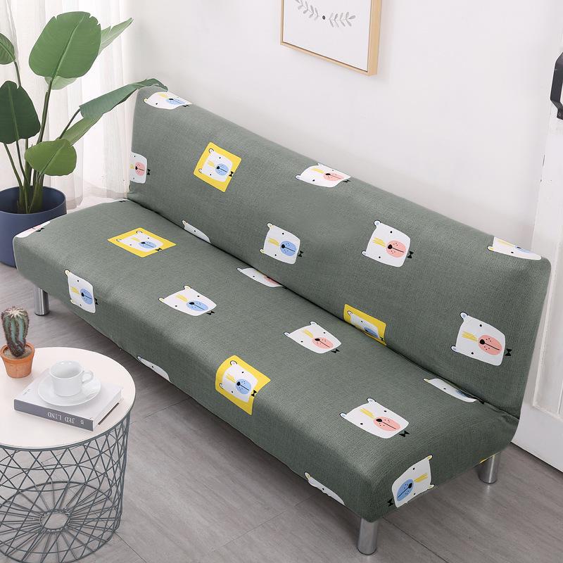Универсальный чехол для дивана-кровати без подлокотников с принтом - многофункциональный, все включено