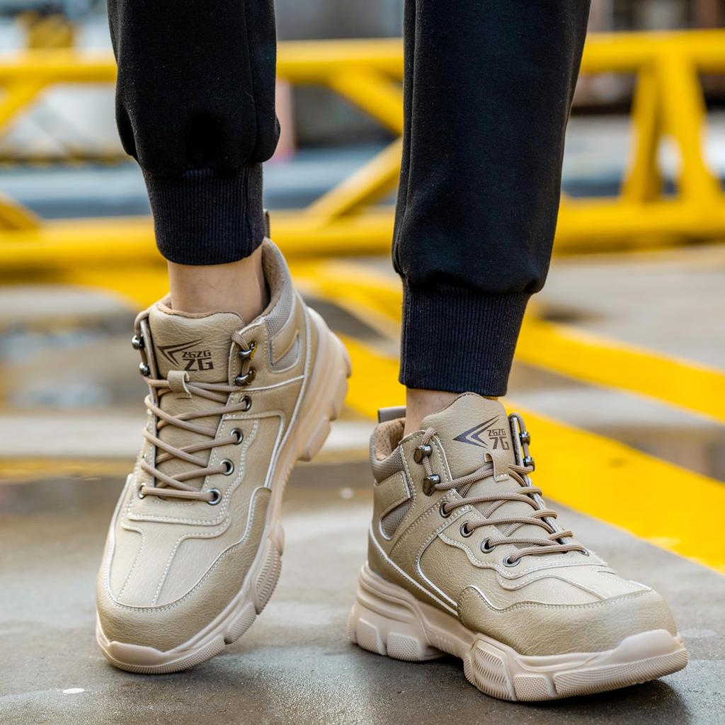 Защитные рабочие ботинки с высоким протектором и стальным носком, скользящие, защитные, 28 см [PAFHL] Обувь, Обувь, Носок, Мужская, Защита, Противоударные, Воздухопроницаемые, Легкие,