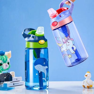 480 мл Детская бутылка для воды с трубочкой Детская кружка-непроливайка для воды Детские пластиковые бутылки Бутылка для питья на открытом воздухе для студентов Посуда для питья