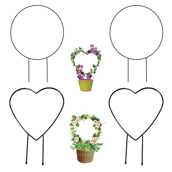 Plant Circle Trellis Climbing Plants Coated Wire Trellis Planter Insert Heart