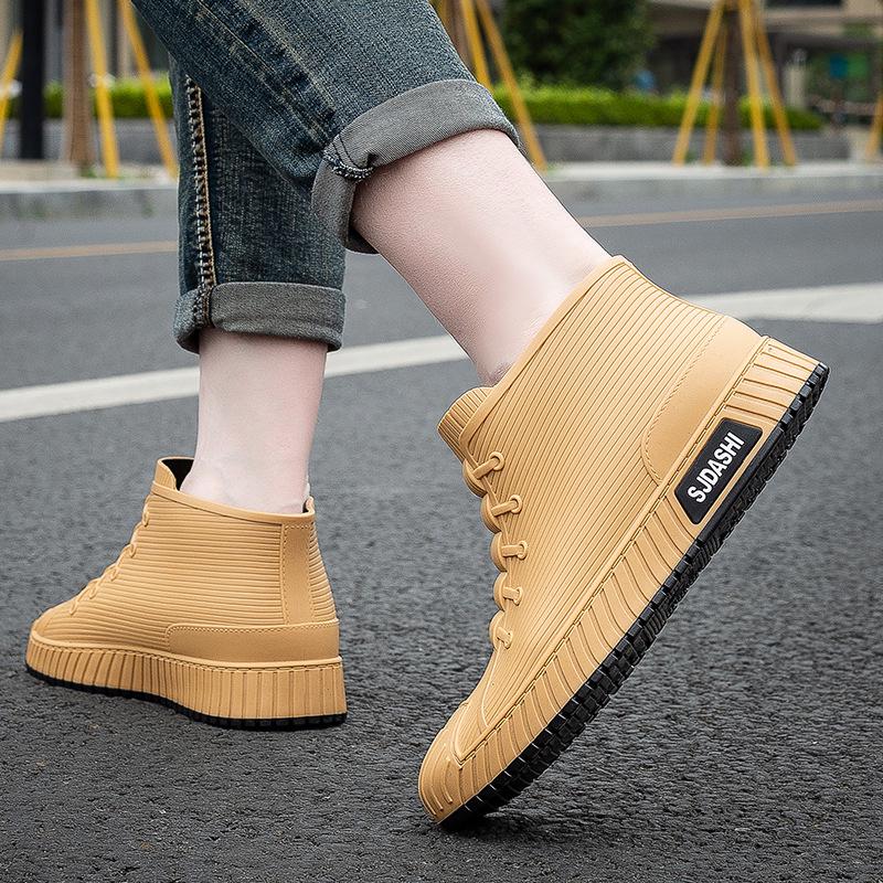 Мужские Нескользящие Водонепроницаемые Короткие Резиновые Сапоги для Кухни, Мойки Машин, Рыбалки и Многого Другого