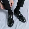 Men Shoes Green Black Loafers Men PU Embossed Pattern Tassel Decoration Round Toe Business Formal Shoes Large Sizes 38-46
