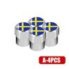 4X универсальные автомобильные эмблемы с флагом Швеции, стильные колесные вентили, колпачки для шин, универсальные аксессуары для внешнего оформления автомобиля