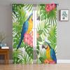 Цветы попугая, зеленые тропические растения, листья, тюлевые прозрачные оконные шторы для гостиной, спальни, вуаль, занавески из органзы, шторы