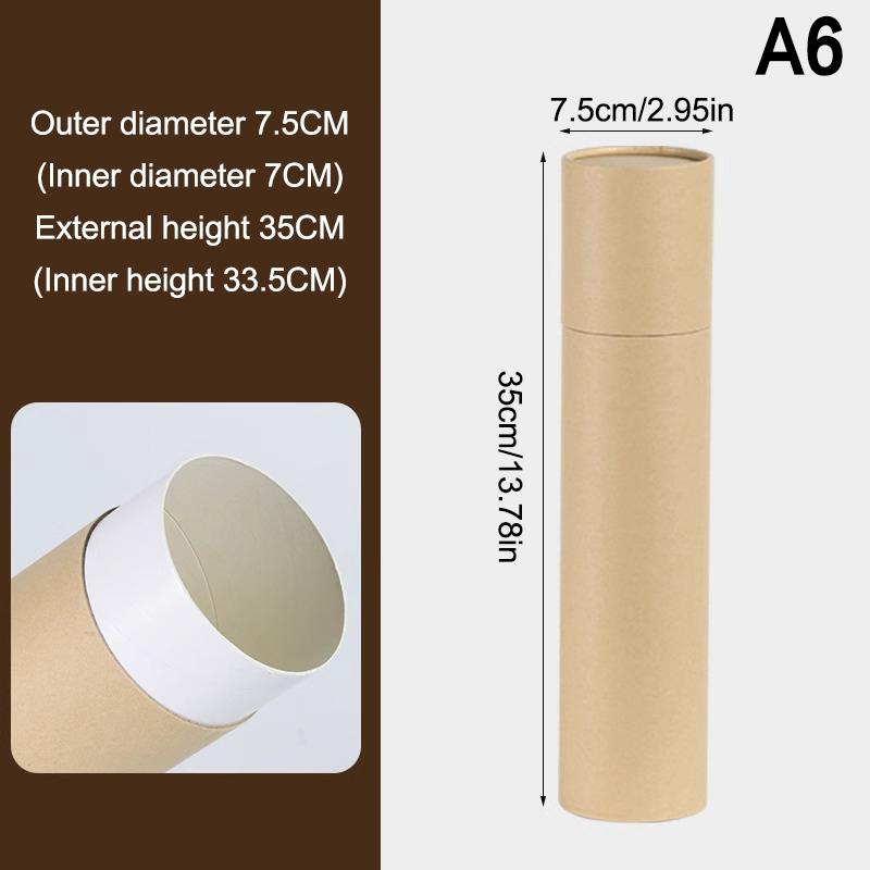 1 шт. Туба для упаковки флакона эфирного масла, коробка, крафт-картонные тубы, круглые крафт-бумажные контейнеры для карандашей, чайница, кофе