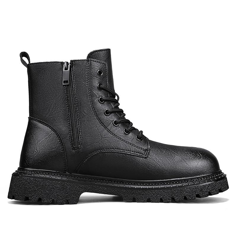 Мужские высокие кожаные ботинки на молнии Ботильоны для активного отдыха Мягкая обувь