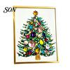 Creative Christmas Gift for Family DIY Faux Crystal Beaded Painting Tree Kit, Sparkling Holiday Artistic Gemstone Set Craft Set, 3D Gem Beads