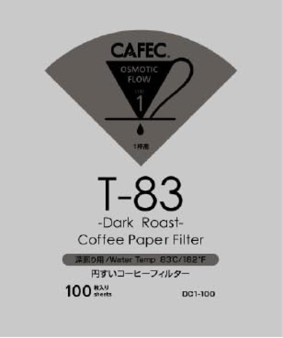 SANYO SANGYO CAFEC CAFEC T83 Dark Roast Cone Paper Coffee Filter by Roasting Degree 1 to 2 White ORIGAMI Dripper S size also MADE IN JAPAN 100 pieces