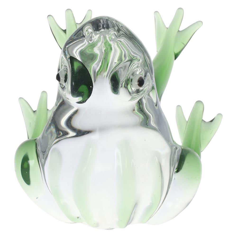 Crystal Home Decoration Ornaments Green Frog Ornament Pretty Glass Ornament Home