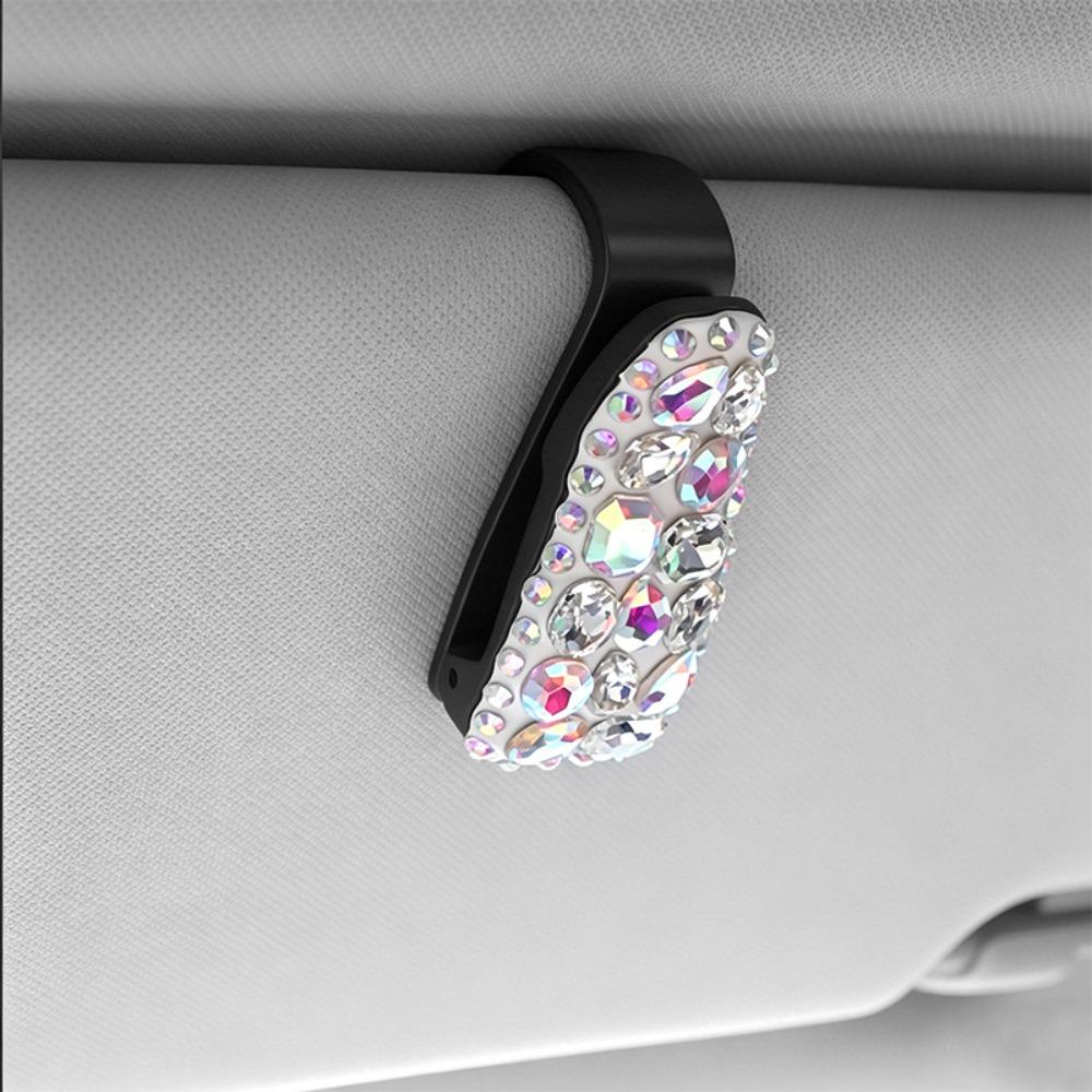 Multifunctional Sunglasses Clip Rhinestone Car Sun Visor Accessories  Driving Accessories