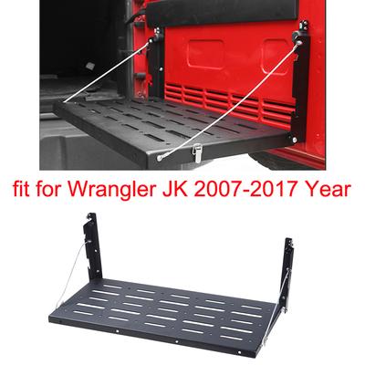 Монтажный лоток для задней двери багажника, подходящий для Jeep Wrangler JK 2007-2017 годов выпуска, складная задняя полка из матового черного железа