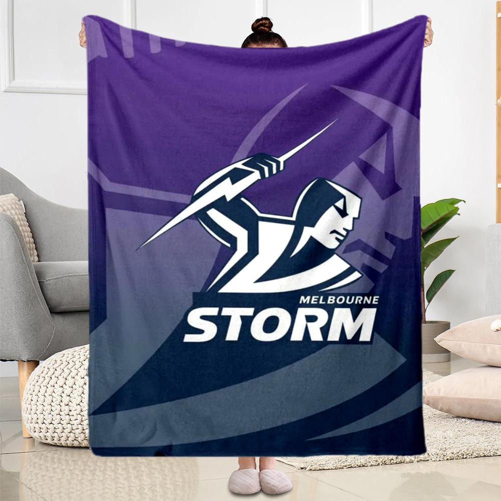 Melbourne Storm Team Logo blankets Suitable for sofas, travel, living rooms also a good gift for friends and family Suitable for all seasons.
