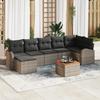 VidaXL 8-Piece Garden Sofa Set with Grey Cushions Poly Rattan 3347608