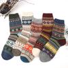 5 Pairs Winter Men's Socks Thicken Sheep's Wool Socks Warm Women Retro Style Colorful Fashion Man Socks for Snow Boots