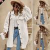 Women's Lapel Plush Jacket Elegant Long Overcoat Loose-Fit Winter Warm Cross-Border Amazon