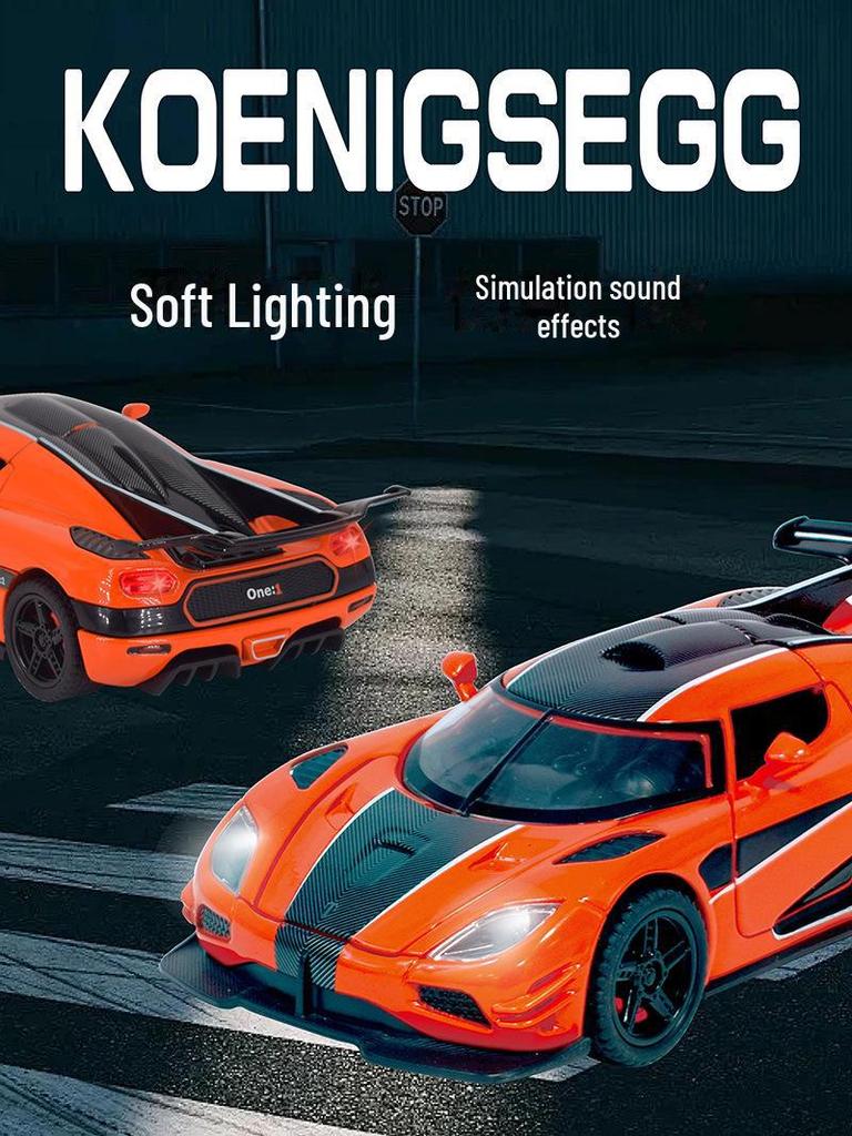 Синао 1:32 Модель спортивного автомобиля Koenigsegg - распашная дверь, звук и свет, инерционный механизм, игрушка из сплава