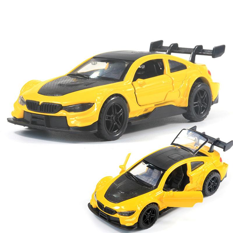 Bag 1:36 Alloy Sports Car Model with Sound and Light Pull Back Door Children's Toys Car Boy Women's Gifts Wholesale