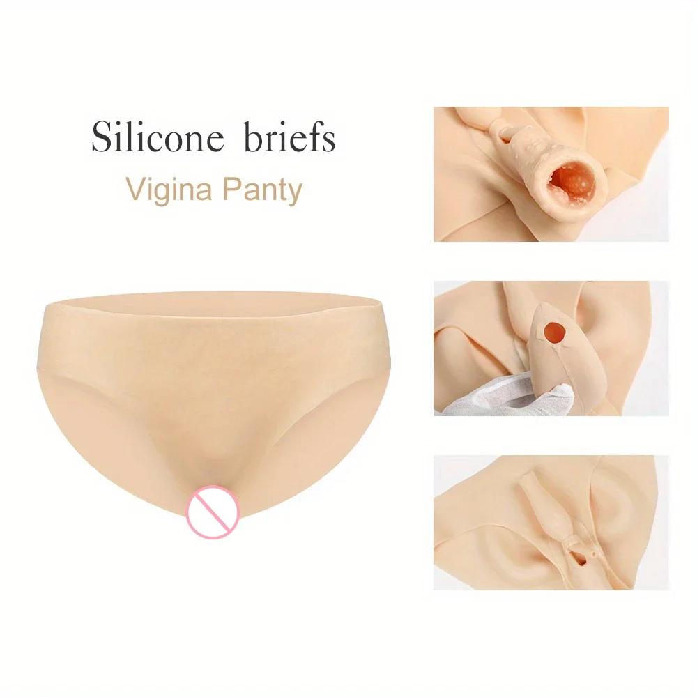 KOOMIHO Crossdresser Silicone Pants Penetratable Vagina Briefs Men Thong Be Feminine Transgender Shemale Drag Queen Cosplay