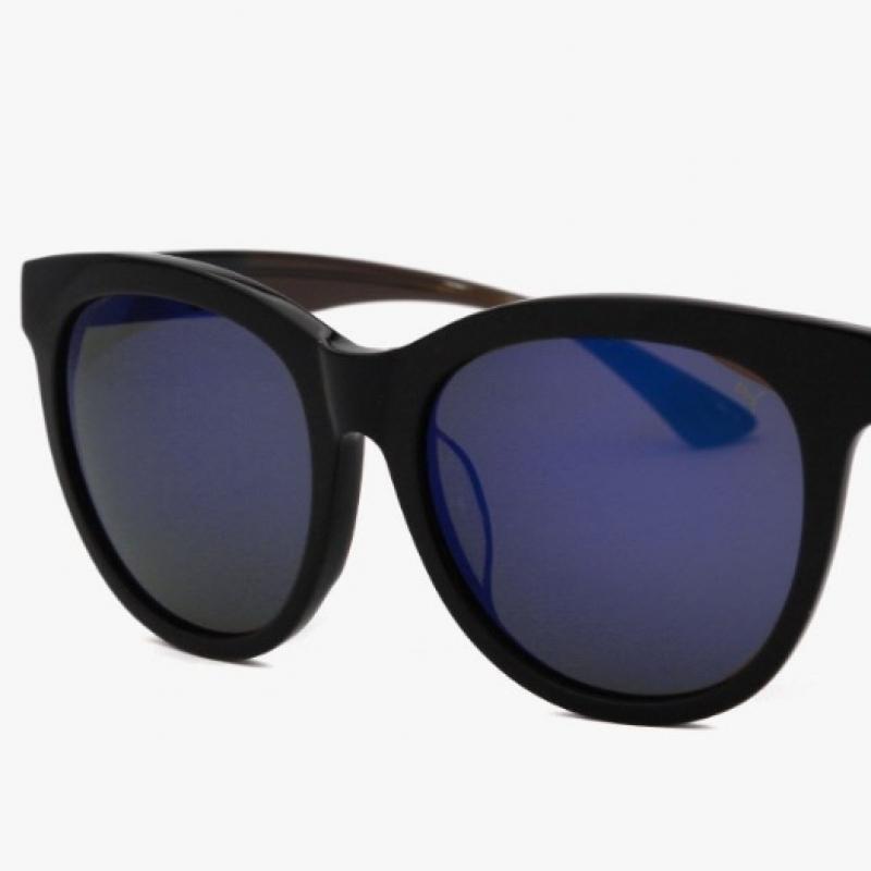Puma Round Horn Rimmed Over Asian Fit Mirror Sunglasses 25