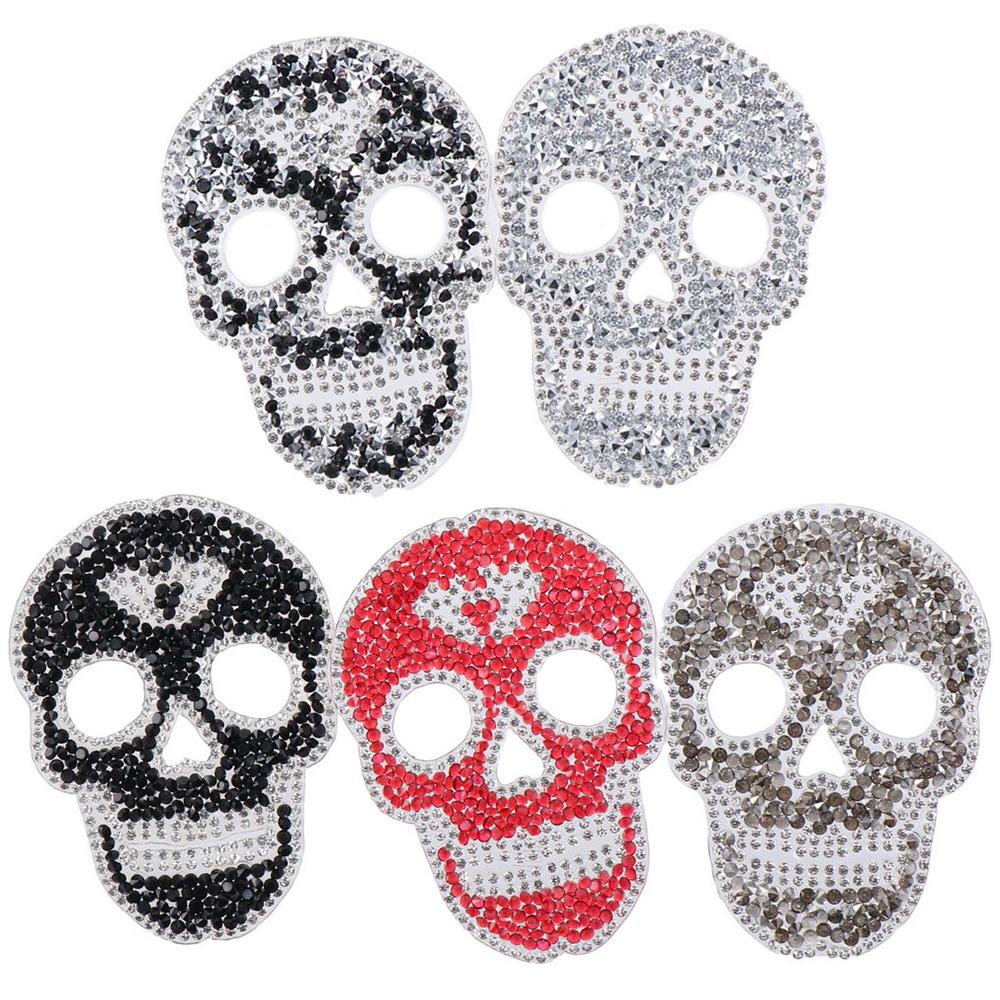 5PCS Rhinestone Glitter Sew On Patches 5Color Appliques Clothing Patch for Dress Pants