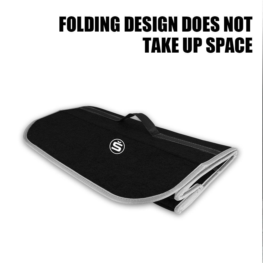 Car Trunk Organizer Box Soft Felt Storage Bag Folding Stowing Tidying Accessories For Skoda Rapid Kodiaq Fabia Kamiq Octavia S