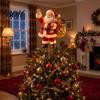 Indoor Festive Winter Decoration Lighted Christmas Tree Topper, Illuminated Santa Claus Gingerbread Nutcracker Treetop Light Up Holiday Topper