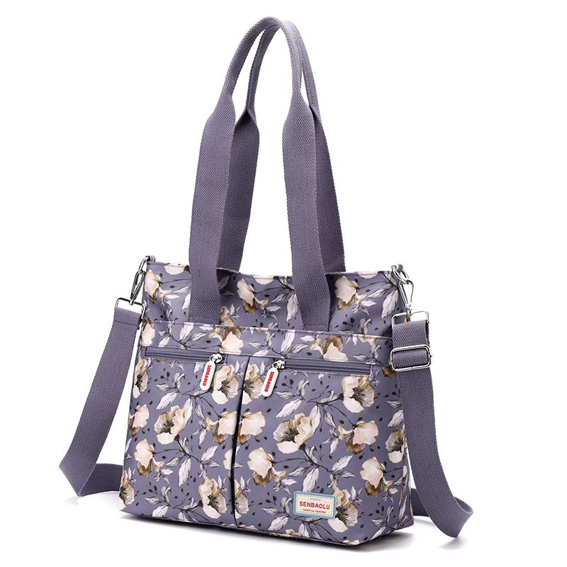 Женская сумка с цветочным узором, винтажная сумка через плечо, большая вместимость, сумка через плечо