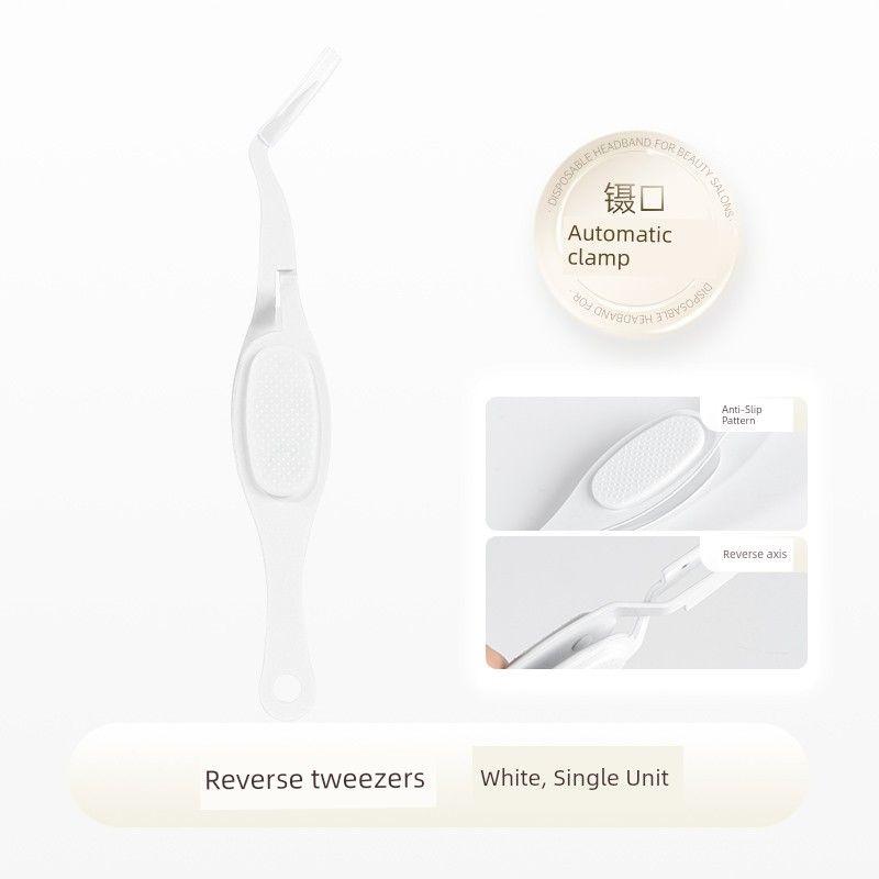No-Need-To-Pinch Reverse Curved False Eyelash Tweezers for Effortless Hair Removal, Specialized for Beauty Salons, with Tight Grip