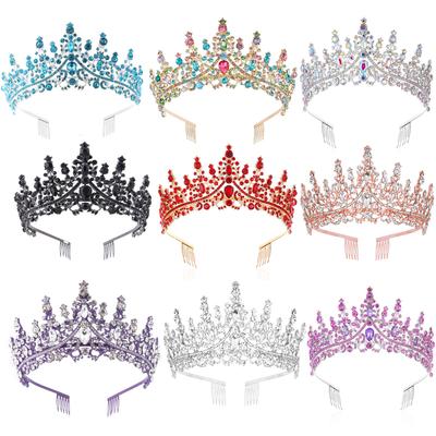 Свадебная Корона, женская повязка на голову, свадебный головной убор принцессы для взрослых, танцевальная вечеринка, корона, аксессуары для волос со стразами